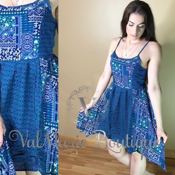 Blue Tribal Print Dress - Picture 4 of 4